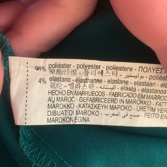 🌹NWT. Zara Satin Effect Green Ruched Mini Dress. Size S - Picture 12 of 13